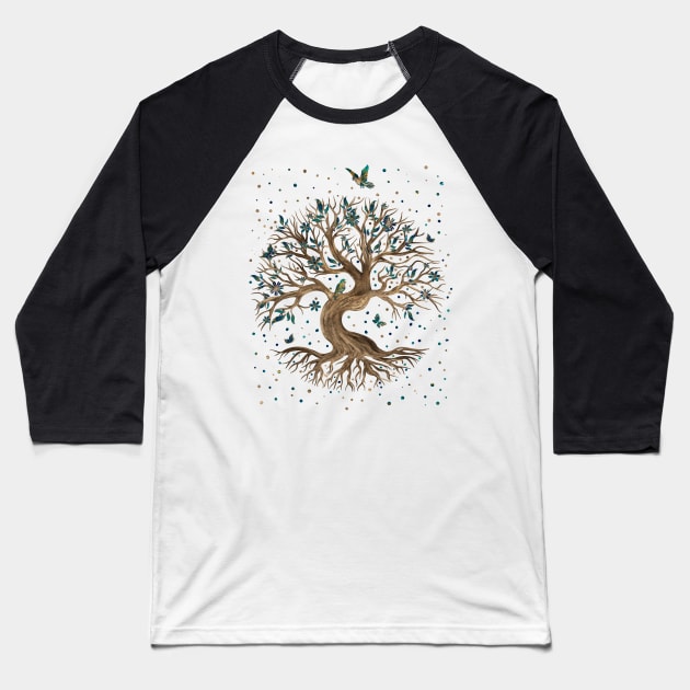 Tree of Life - Yggdrasil Baseball T-Shirt by Nartissima